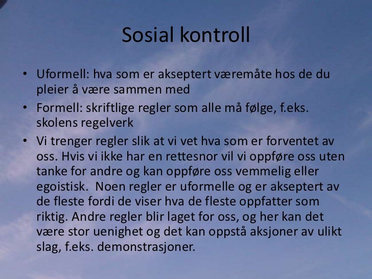 hva er sosial kontroll